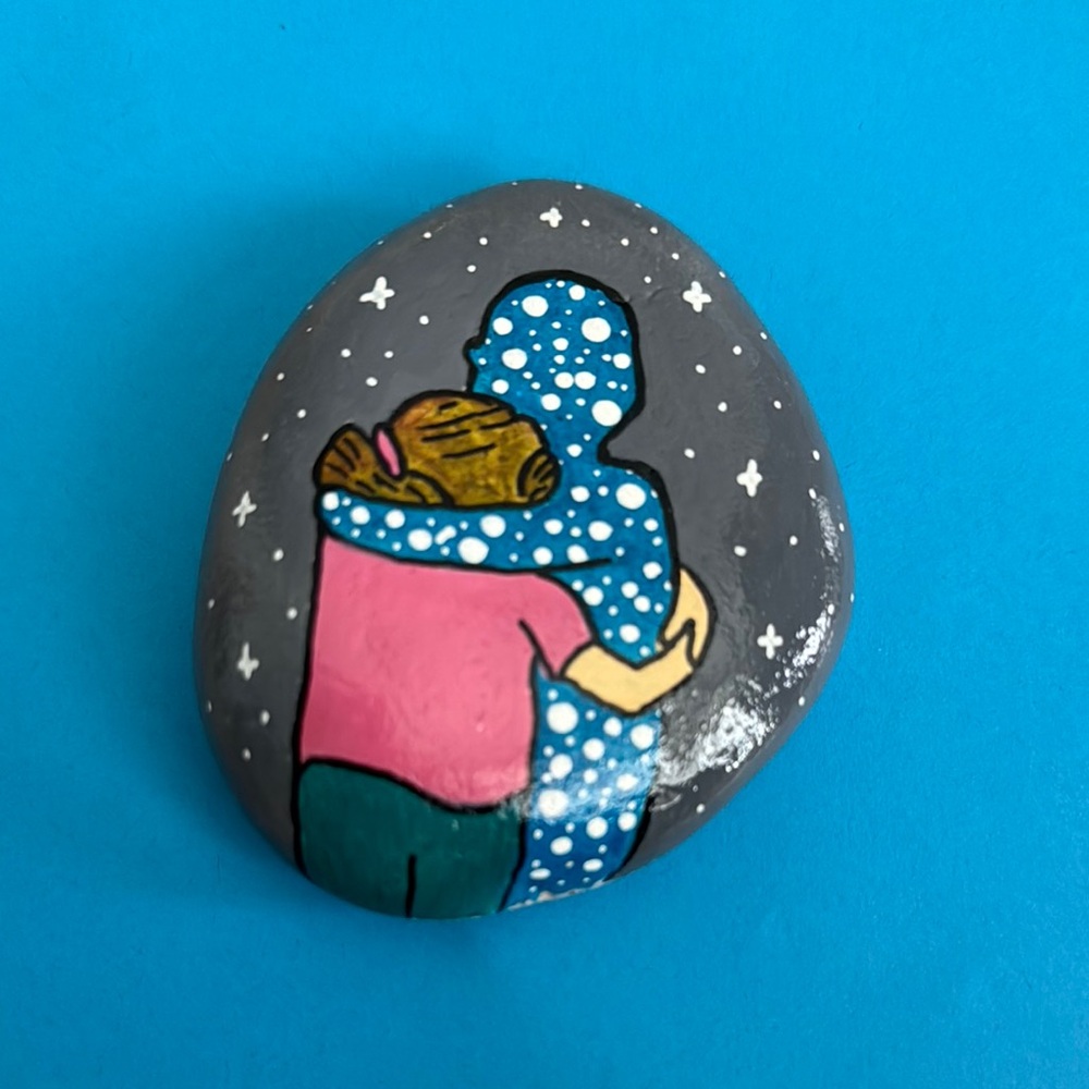 Hand-Painted “In Memory” Rock